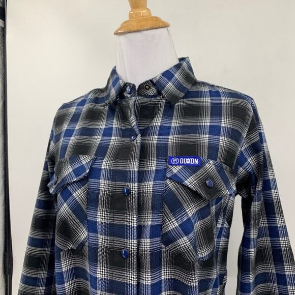 Dixxon Shirt Womens S Small Navy Black Snap Buttons Performance Flannel Company - Picture 3 of 13